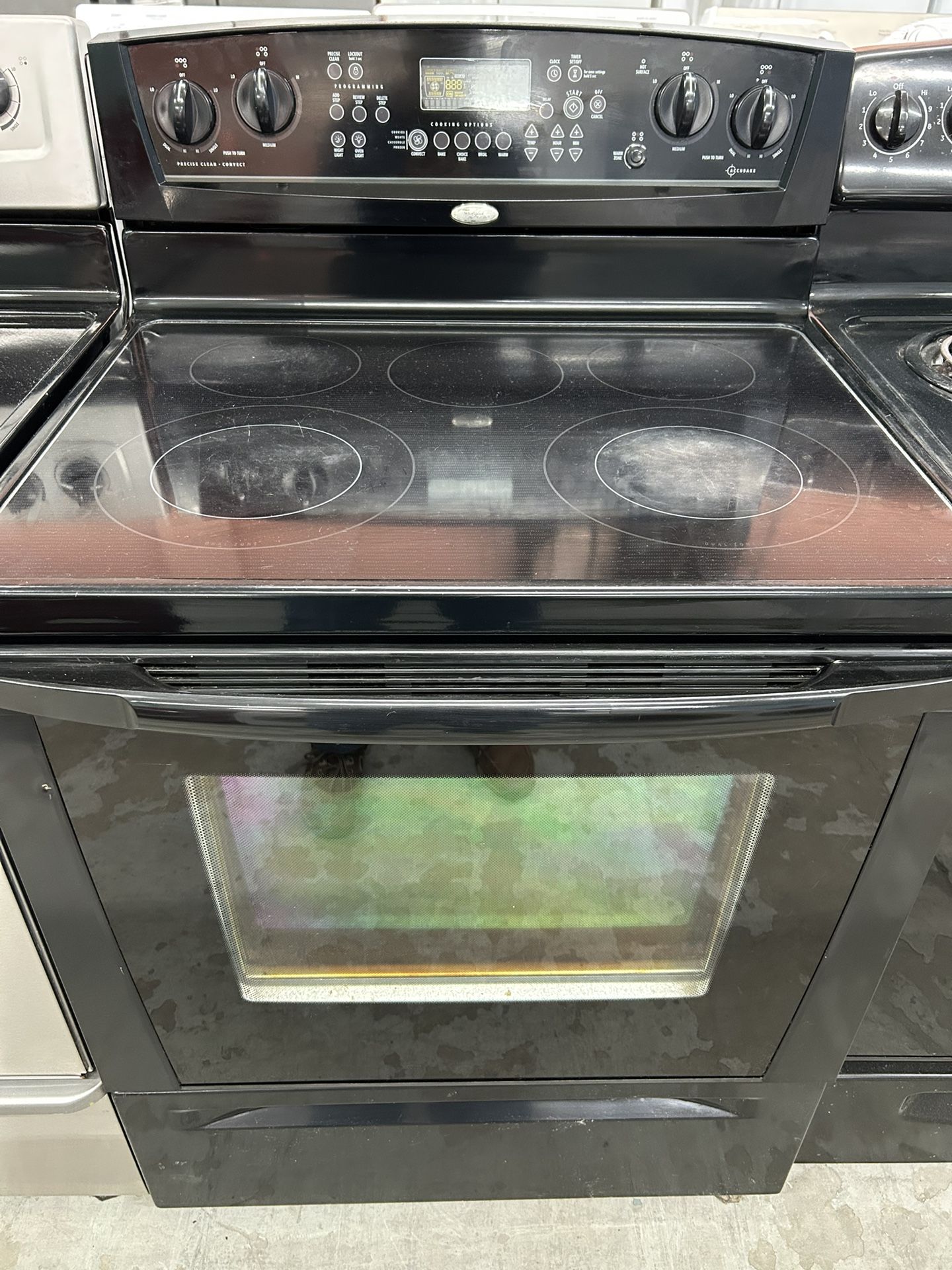 5 Burner Black Glass Top Self Clean Stove 