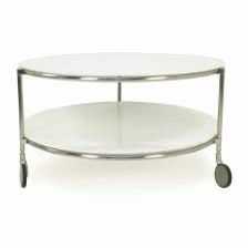 IKEA Vintage Double Glass Tray Round Coffee Table