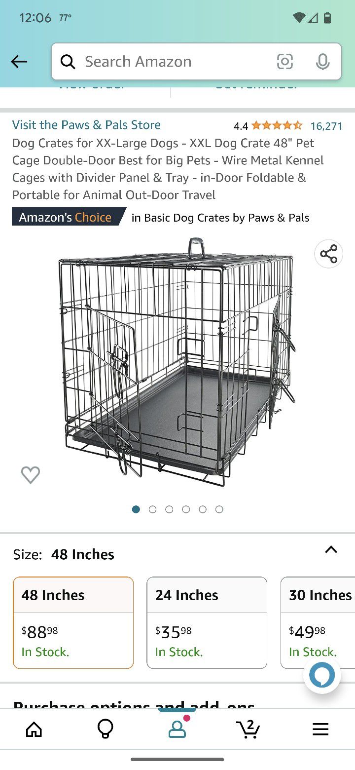 Dog Crate For XXL Dogs 48" Inch 