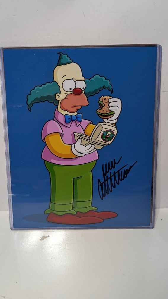 Dan Castellaneta Autographed Simpsons Krusty the Clown Animation Print Collectible