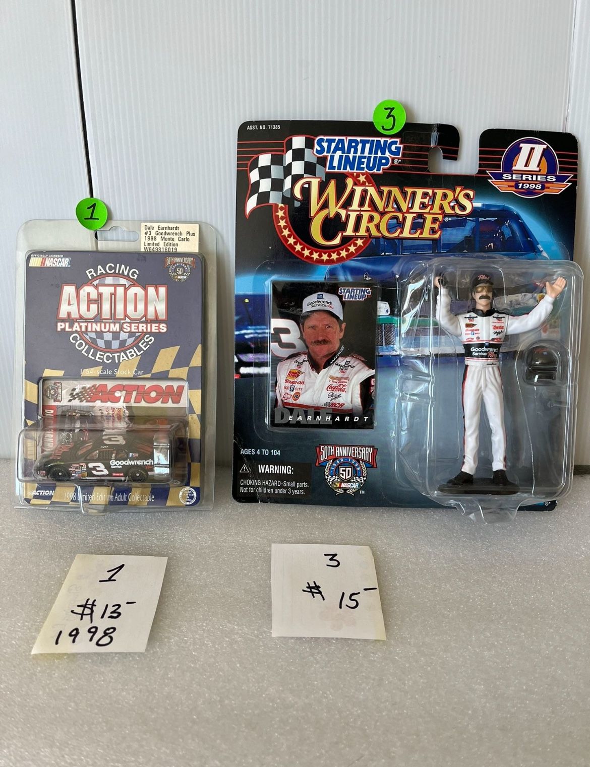 Dale Earnhardt “The Intimidator”, NASCAR # 3 Memorabilia. 1998. Individually Sold