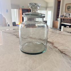 LARGE RAVENHEAD  CLEAR GLASS STORAGE JAR