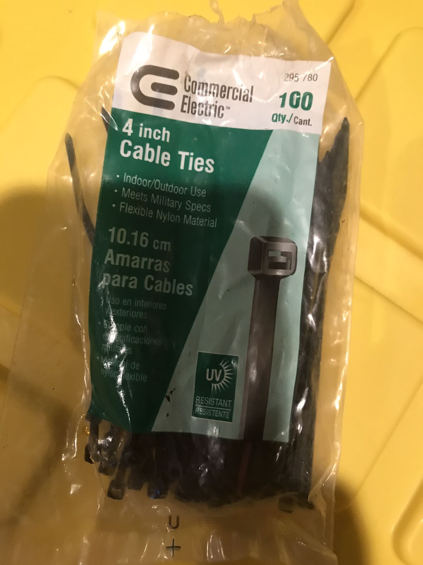 Commercial Electric 4" Cable Ties, Black ( 100 Pack)