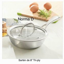 Sartén de 8” Tri-ply nuevo en su caja 🌺 Princess house 🌺