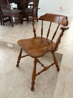 Ethan Allen Solid Wood Captain's Arm Chair