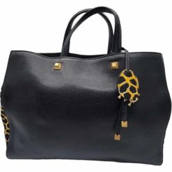 MCM BLACK YELLOW TOTE BAG 