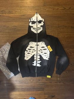 Awful Lot Of Cough Syrup Reaper Full Zip Up Hoodie Black