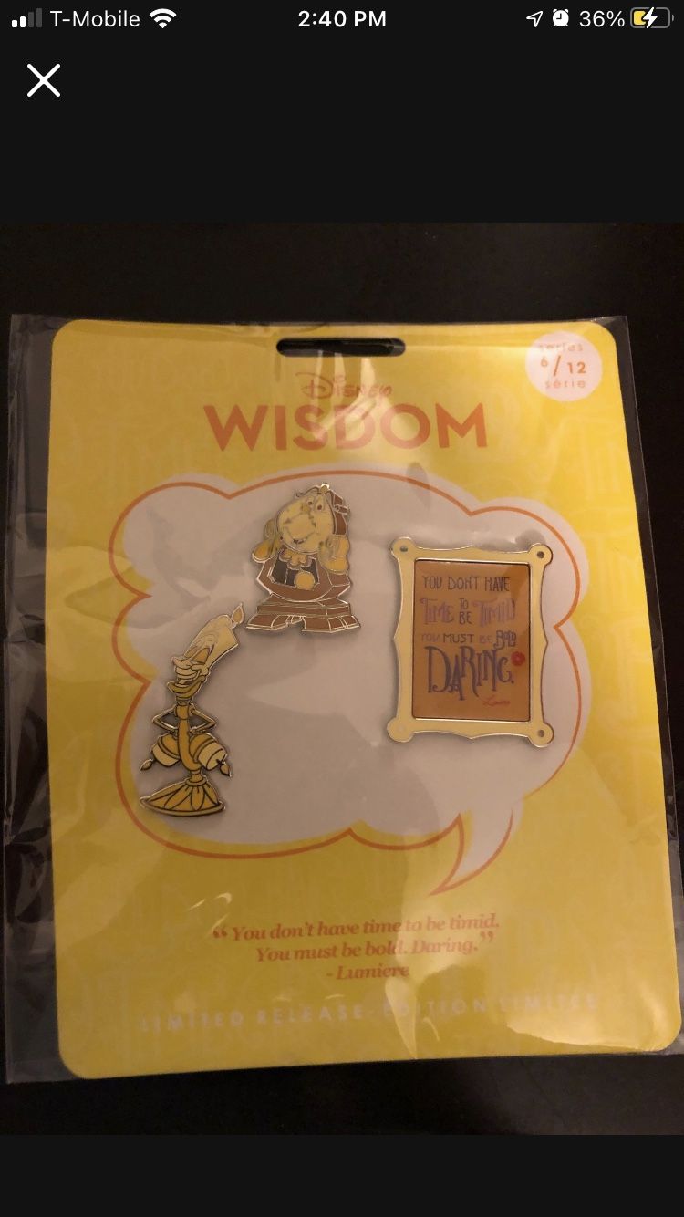 Beauty And The Beast Disney Wisdom Collection Pins