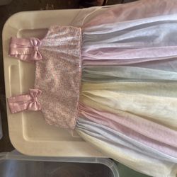 Girls 4T Rainbow Tulle Party Dress