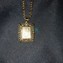 14k Gold Chain With "J" MEDALLION 