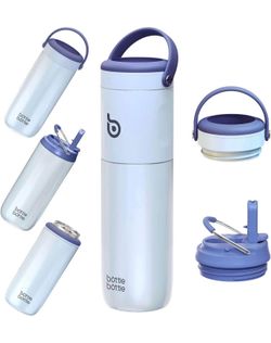 Brandnew Insulated Water Bottle for Sports with Straw,2 lids,18 oz 3IN1 Water Bottles for Slim Can Coolers and Kids Tumbler, Stainless Steel Metal Bot