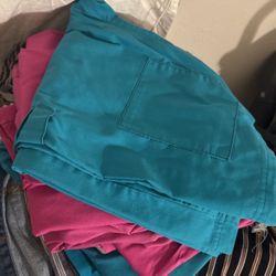 Teal And Pink Scrub Pants