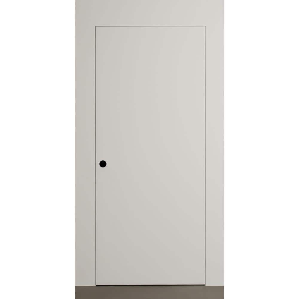 Invisible Reverse Frameless 28 in. X 96 in. Right Hand Primed White Wood Single Prehung Interior Door W/Concealed Hinges
