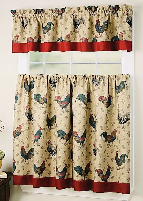 3pc Kitchen Curtain ~ Elegant