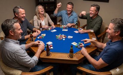 Gaming / Poker Table & 6 Matching Chairs