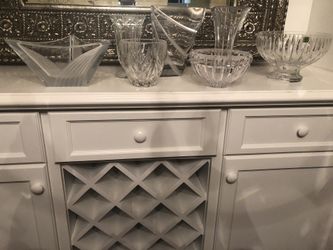 Crystal vases and bowls