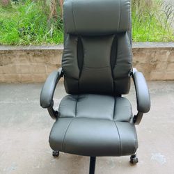 Reclining Office Chair, High Back Big and Tall Desk Chair 400lbs with Wide Seat, Leather Executive Computer Chairs with Lumbar Support, Ergonomic Comf