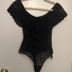 Guess Black Lace Bodysuit