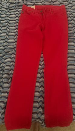Abercrombie & Fitch Button Fly Skinny Denim Jeans Red Men's Pants 30/32