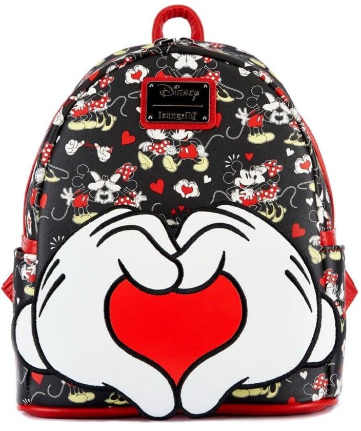 Loungefly Disney Mickey and Minnie Heart Hands Mini Backpack
