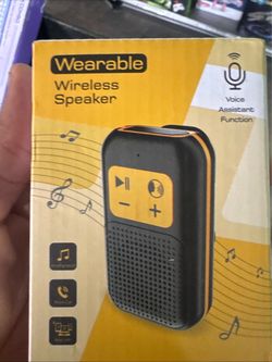 Wearable Bluetooth Speakers, Clip On Wireless Jobsite Speaker - Yellow 30H playtime, IPX6 Water-Resistant, Portable, Built-in Mic, Hands-Free Calls, N