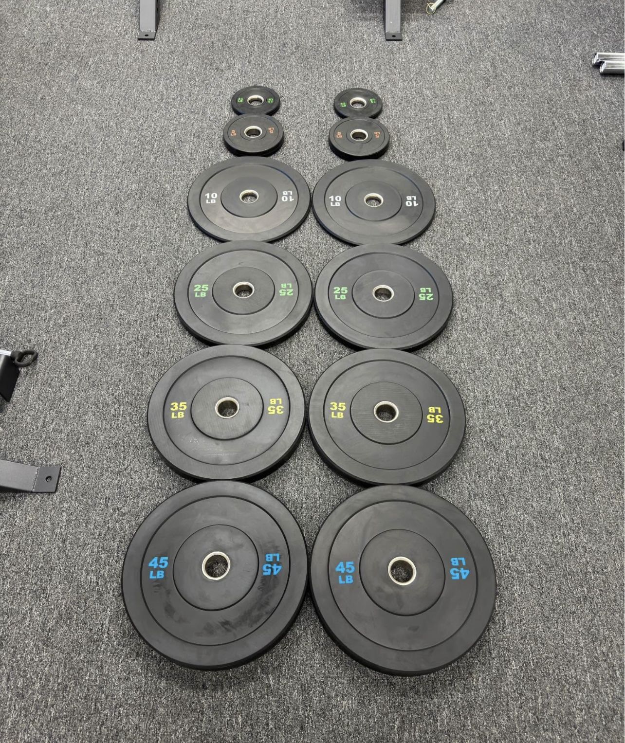 Full Olympic Bumper Plate Set 45/35/25/10/5/2.5 (BRAND NEW IN BOXES)
