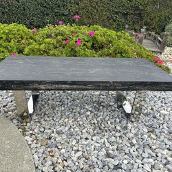 Modern Black Wood-Look Coffee Table with Chrome Legs