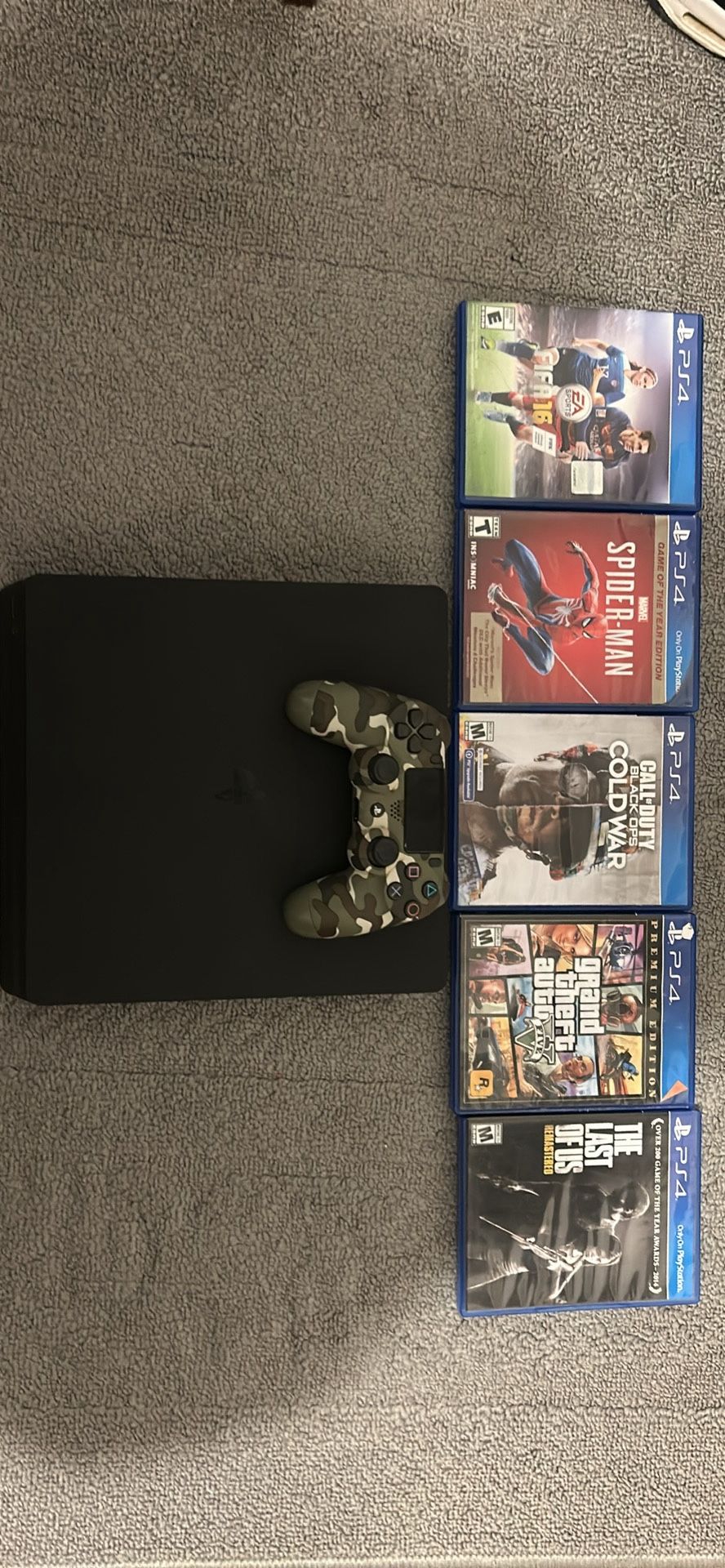 PS4 Slim Console With Multiple Games And Pretty New Controller