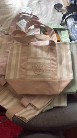 Trader joes stripped mini tote bags