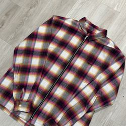 Supreme Shadow Plaid Zip Up Flannel