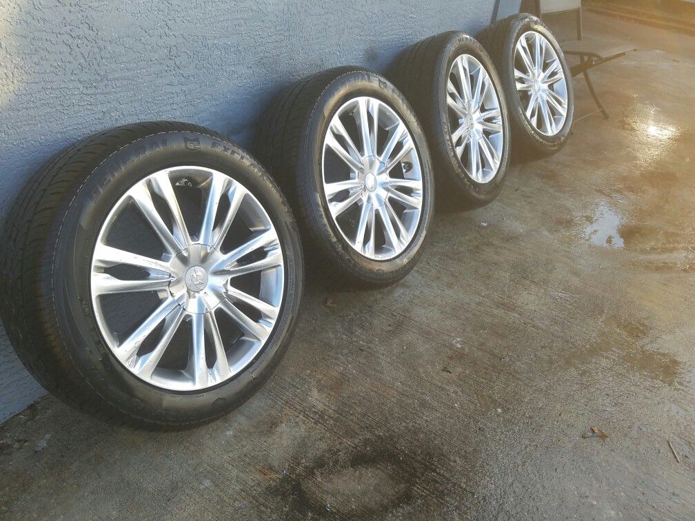 18"WHEELS AND TIRES FOR 2012 HYUNDAI SONATA , TIRE SIZE(235/50/18),MAY FIT DIFFERENT YEAR OR MODEL,PLEASE CALL OR TEXT