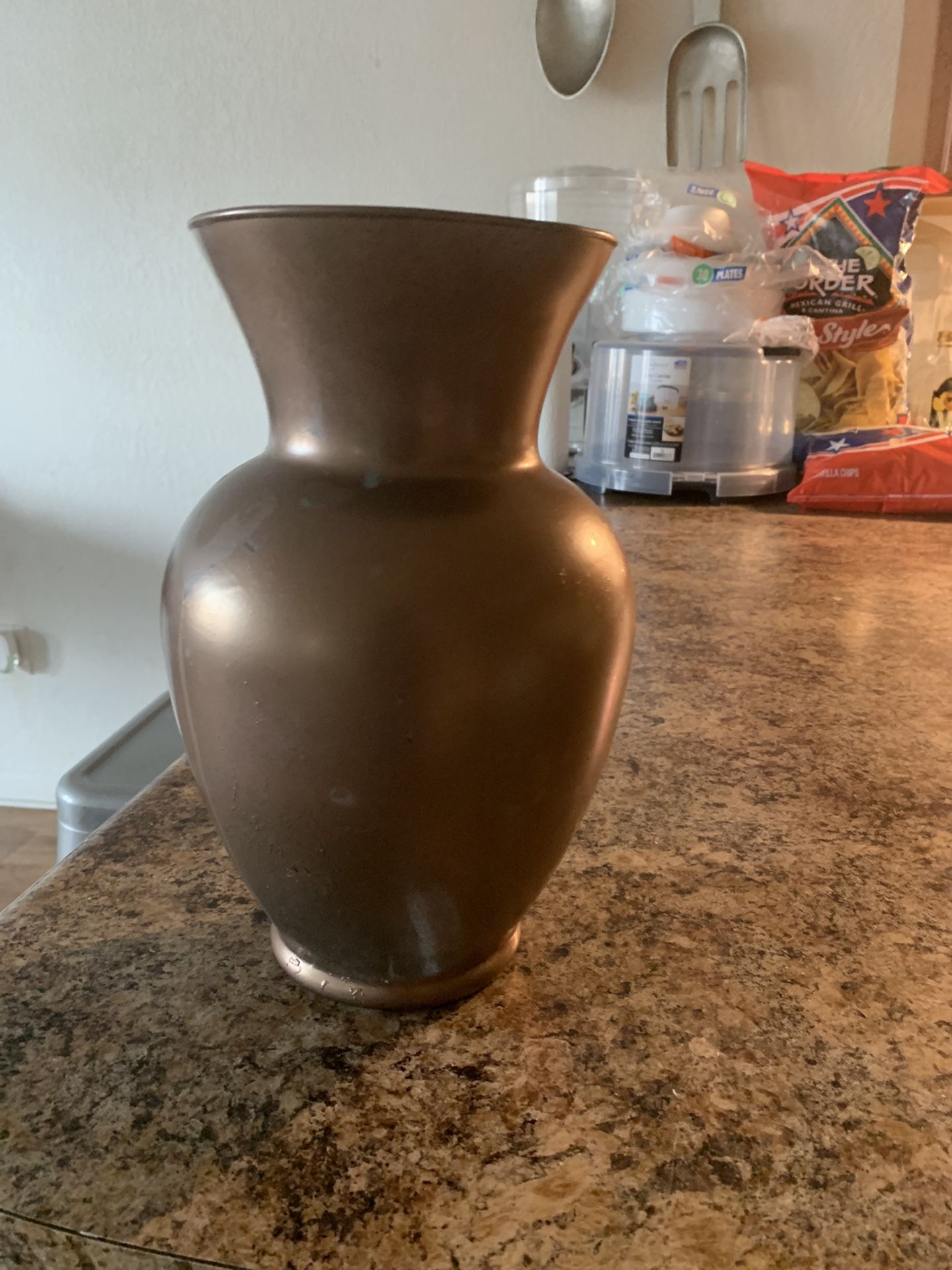 Rose gold glass vase