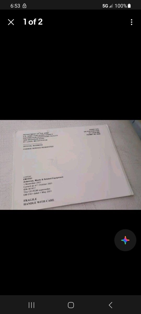 ARMY MANUAL/ CD ROM/ EM 0161-ANTENNAS, MASTS, AND RELATED EQUIPMENT 1 NOV 2001