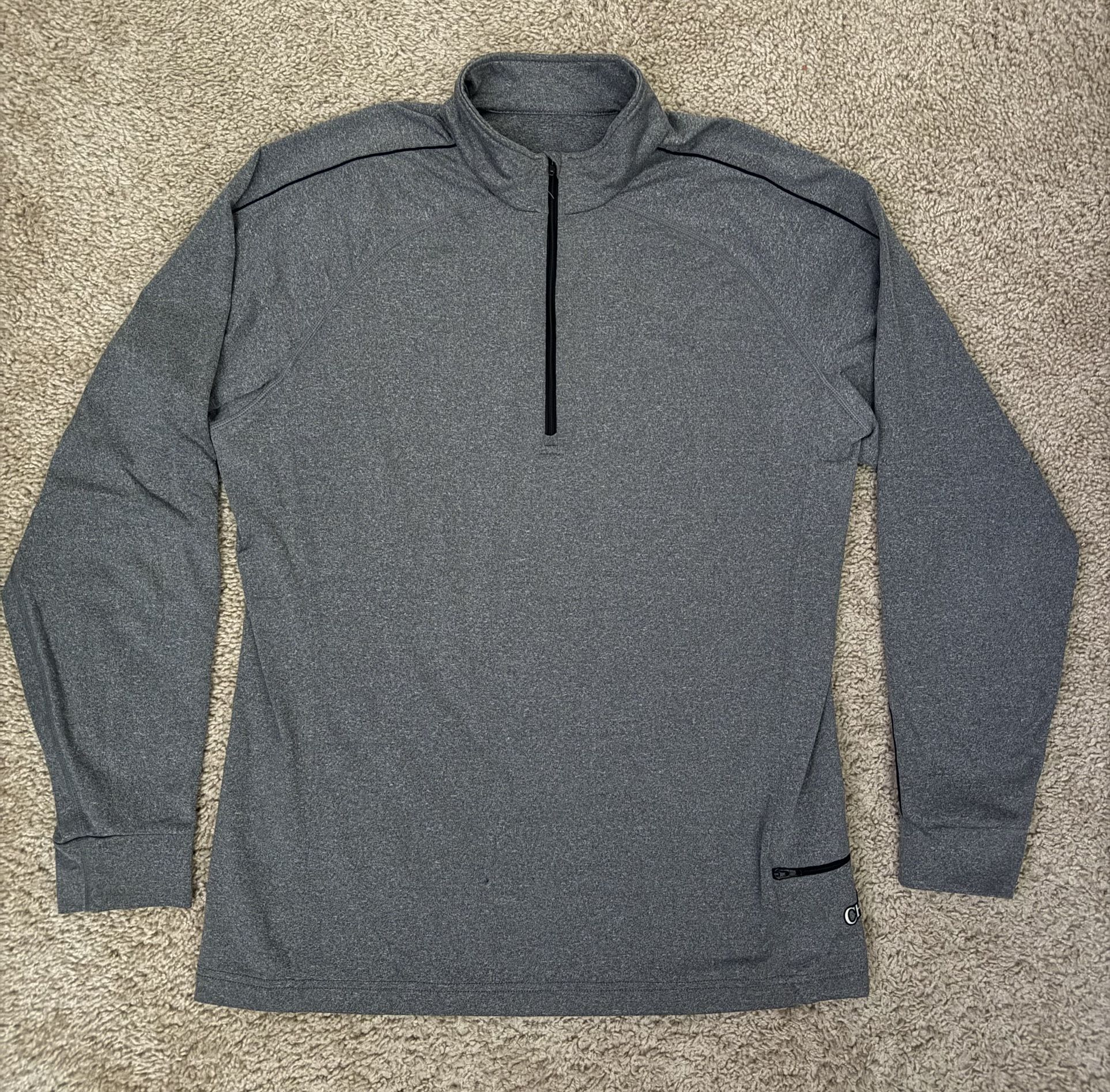 HOT CHILLYS / Compression Fit / Quarter Zip /Track Jacket / Gray / Men’s size M
