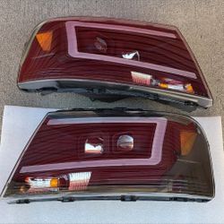 04-08 Ford F150 06-08 Lincoln Mark LT LED DRL Projector Headlights Luces Focos Micas Faros Faroles Headlamps 