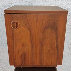 Mid Century Modern Teak Cabinet Danish Side Table Nightstand