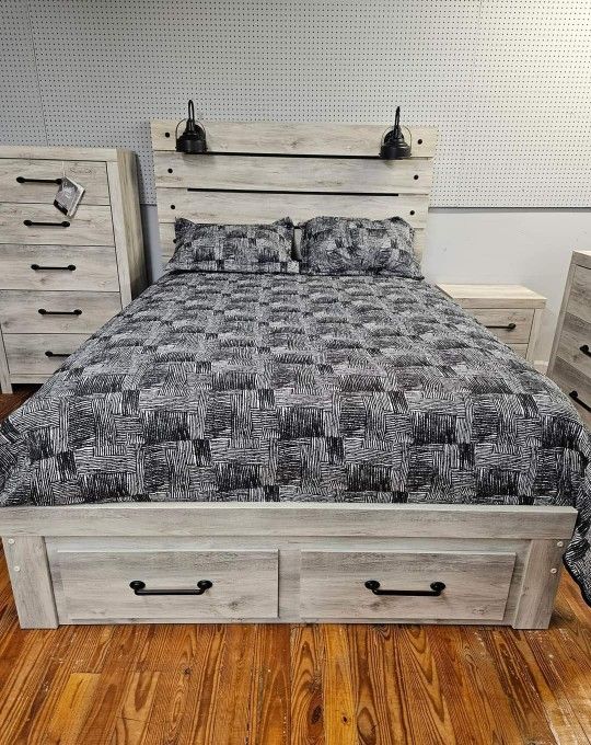LH π$39 Down Payment  For Financing π Cambeck Queen Bedroom Sets, Bedframe, Nightstand,Chest, Dresser With Mirror