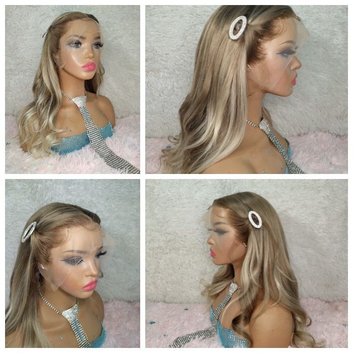 Sand BLONDE Ombre Lace Front Wig 16 Inch with Layers