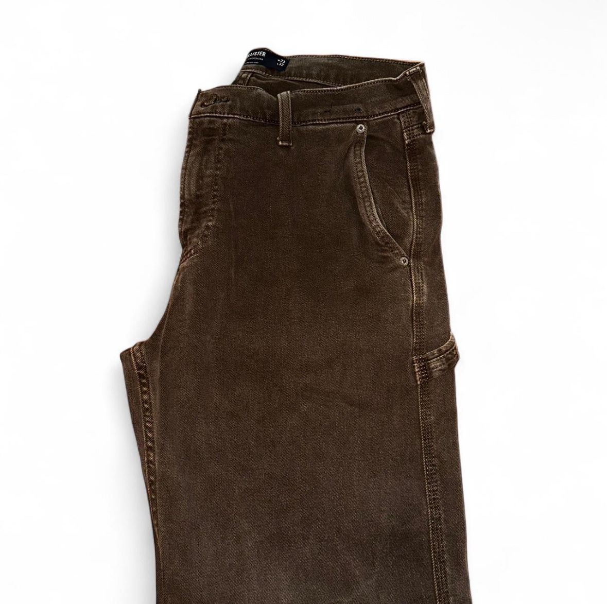 Brown Hollister corduroy carpenter pants.