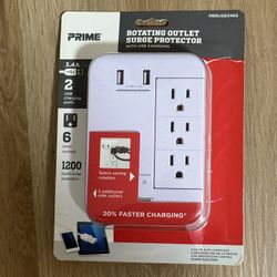 Rotating Outlet W/ USB & Surge Protector- BRAND NEW