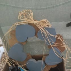 Blue 💙 Wooden Wreath Door Decoration Indoor Outdoor New