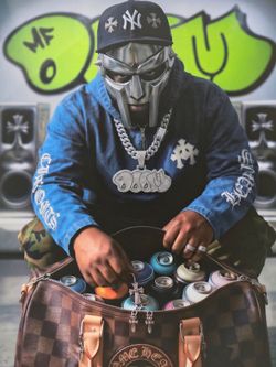 Chrome Hearts X MF DOOM wall art glass frame decor mancave vans