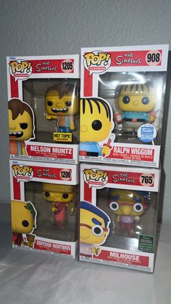 The Simpsons Funko Pops – Ralph, Milhouse, Nelson & Emperor Montimus – Exclusives