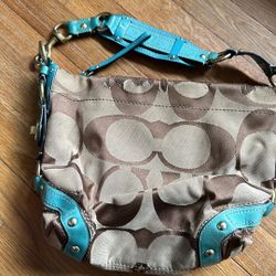 Teal & Tan Coach bag