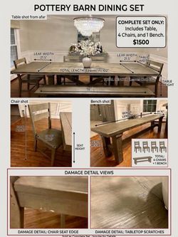 Pottery Barn Dining Set