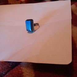 LG Blue Stone.  SS 925 Ring