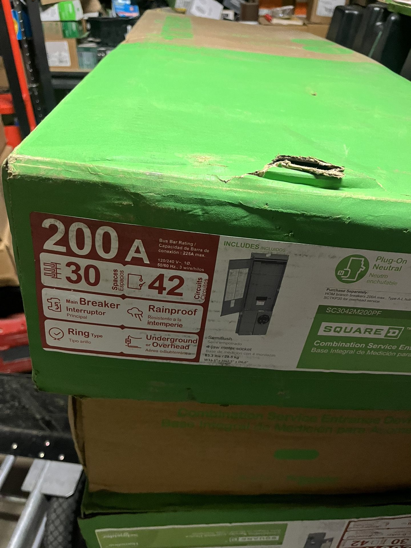 Main Panel Square D 200 Amp 30 Space 42 Circuits Solar Ready