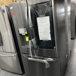 LG French Door Black Stainless Insta View Refrigerator Open Box