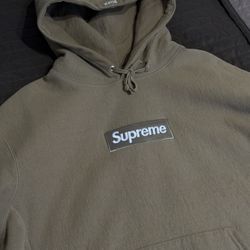 Supreme Box Logo Hoodie Dark Sand FW23, size M