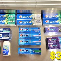 Toothpaste $3 Each